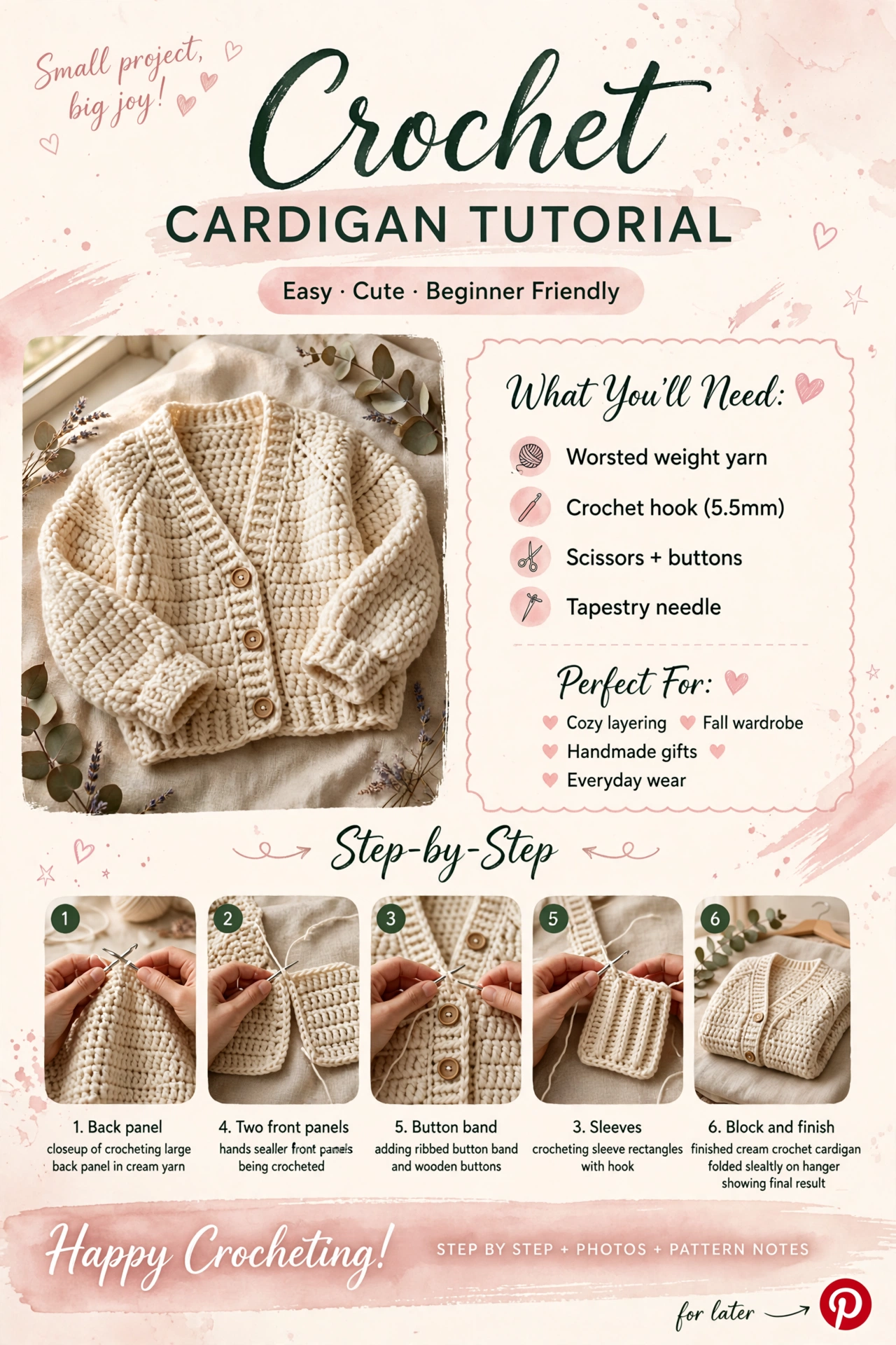 Crochet Cardigan Tutorial