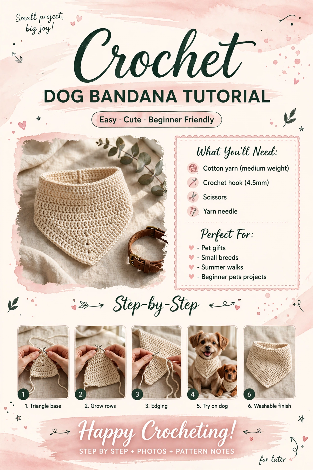 Crochet Dog Bandana