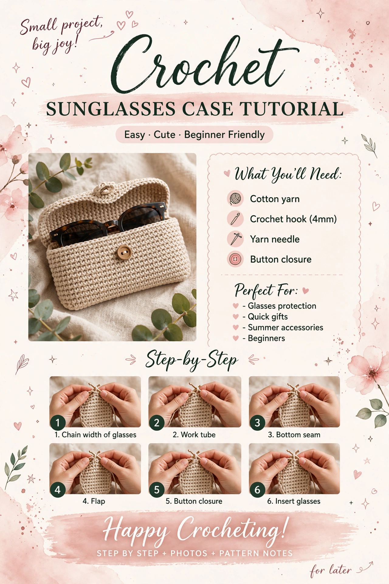 Crochet Sunglasses Case